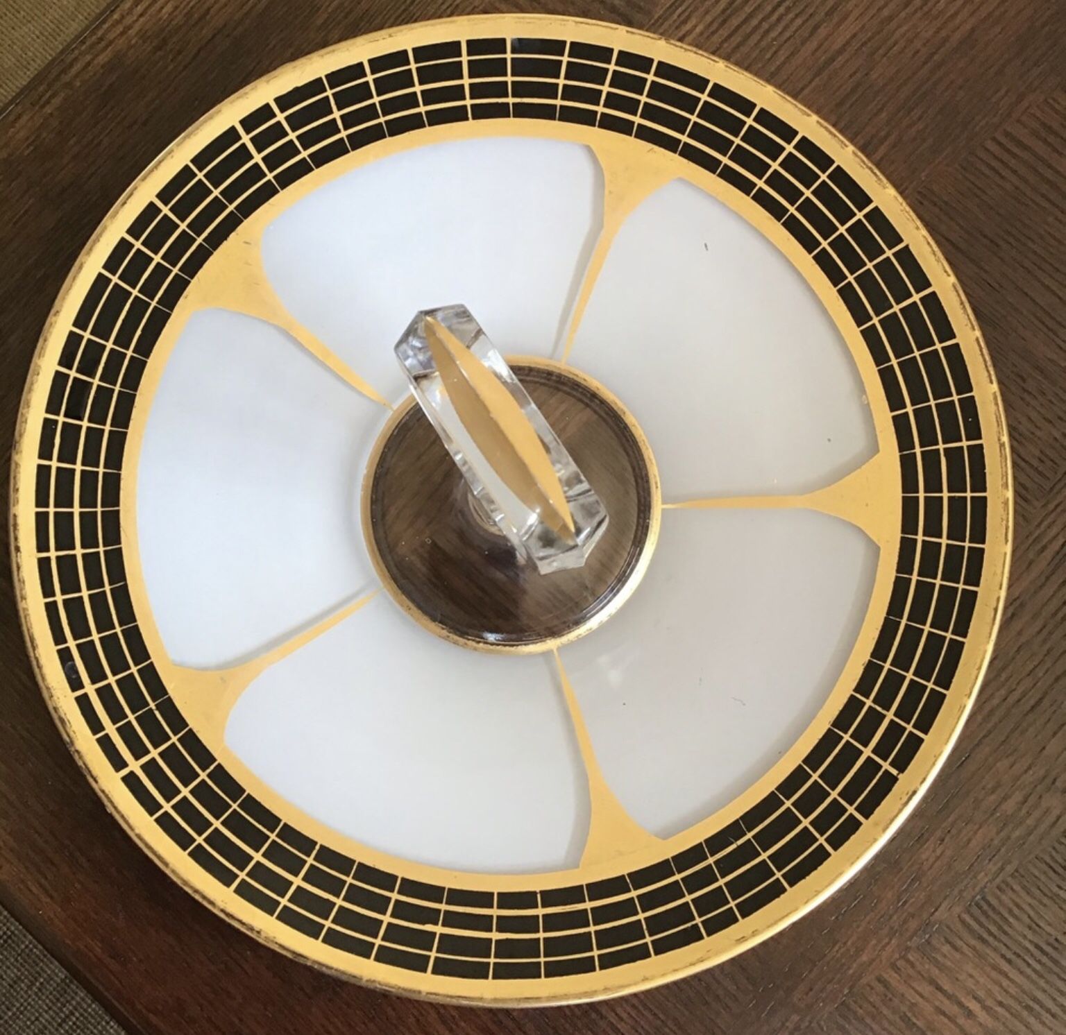 Vintage Mid-Century Modern Glass Serving Tray