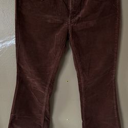 Pantalón de pana size S de tiro bajo y bota ancha .