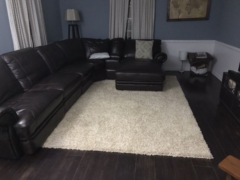 Havertys Bentley Leather Power Reclining Sectional
