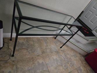 Metal and glass entry way or sofa table