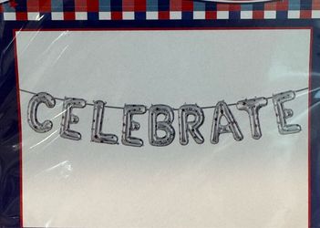 “Celebrate” Patriotic Mylar Balloon Memorial , Americana, 4th of July, Independence Day, Labor Day, Summer, baseball, Party