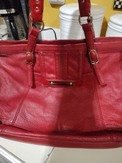 Vtg The Sak Red Pebble Leather Satchel Tote