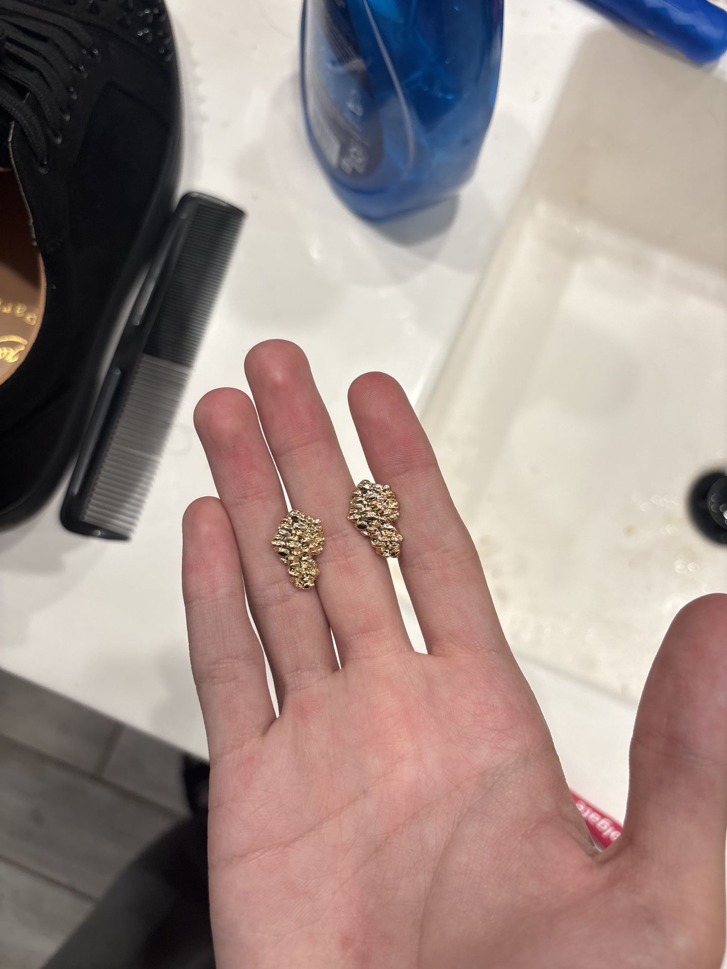 Gold Nugget Earring