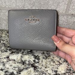 Coach Gray Wallet with Pebbled Leather