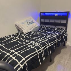 Twin Size Bed Frame And Pillow 