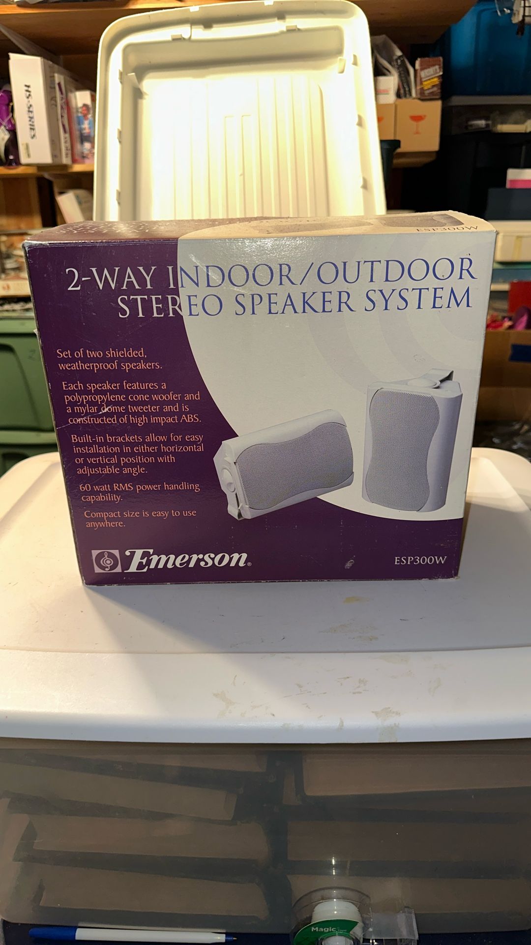 Emerson 2-Way Indoor/Outdoor Stereo Speaker System