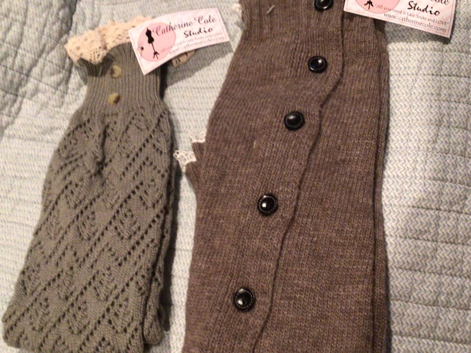 New Ladies Designer Catherine Cole In NC Boot Sock Leg Warmers Size Lg $6 Ea Or Both $10