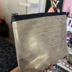 Lancôme metallic golden/champagne cosmetic bag