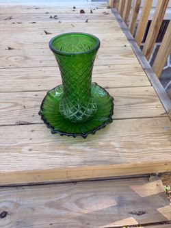 Green glass pieces