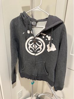Maui Built Hawaii Kids Youth Full Zip Hoodie Gray Size XL