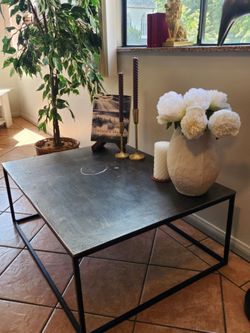 Minimalist Industrial Metal Tabletop with Sleek Frame
