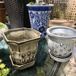 5.5” Glazed Orchid Pots, $5 Each
