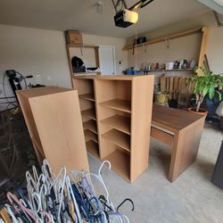 2 IKEA Bookshelves And Desk