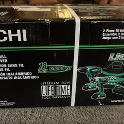 NEW Hitachi Hammer Drill And Impact Driver Set