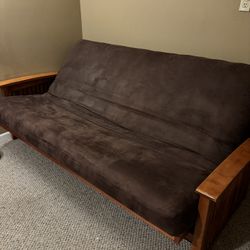 Huge Comfy Great Condition Queen Size Futon Wood Frame
