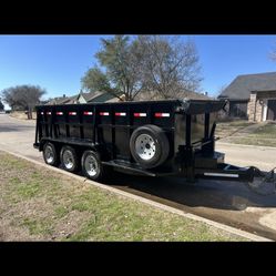 16ft 3 7K axles 17.5 tires swinging door 6 electric brakes nice