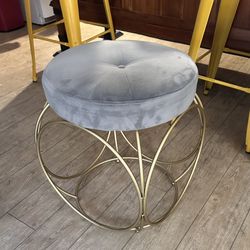 Gray Velvet Vanity/makeup Stool 