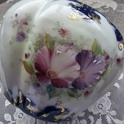 $125.00 - Nippon Biscuit Jar, Late 19th Century Find!  Porcelain/Gilded Gold/Missing Top/Cobalt Blue - No Paint Wearing!!