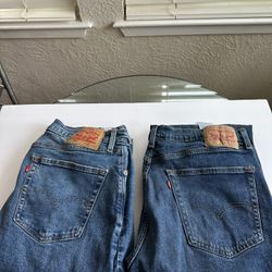 2 Pairs Men’s Levi 505 Jeans 36x30