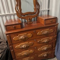 Antique Victorian Walnut Dresser