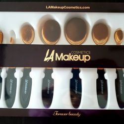 Rose GOLD Oval BRUSHES WITH BOX/ LA Makeup