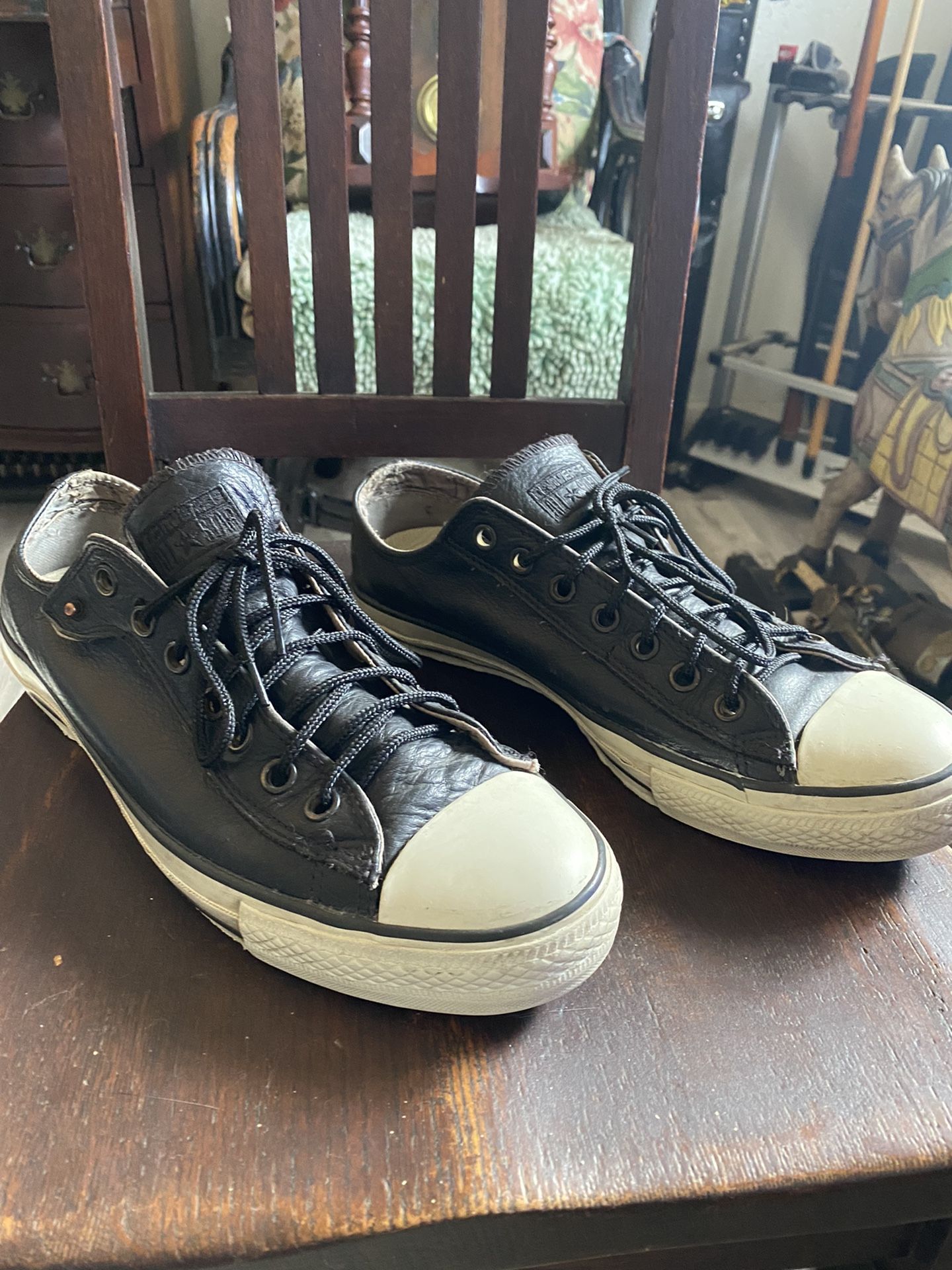 Vintage John Varvatos Converses All Stars Black leather Size 10