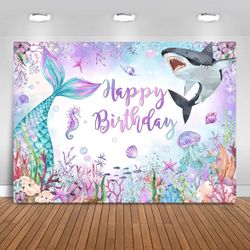 Under The Sea Mermaid/shark Backdrop
