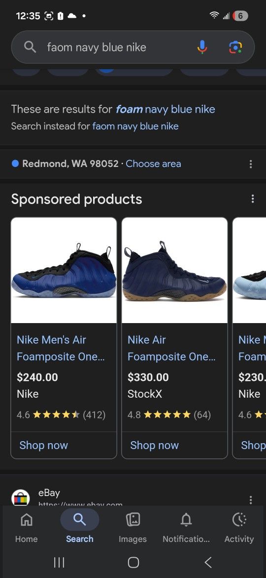 Navy Blue Foams Size 10.5