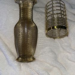 Vintage Mesh Vase And Candle Holder