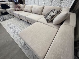 Modular Beige Cube Sectional Sofa