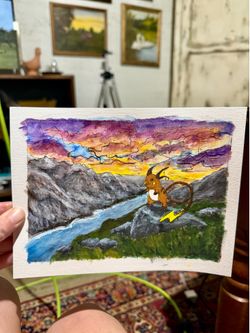 Raichu’s Peak Original Painting Pokémon Fan Art