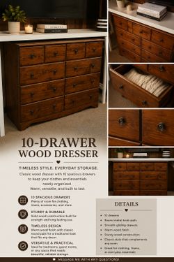 10-Drawer Dresser – Plenty of Storage