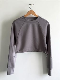 Gray Cropped Crewneck Sweatshirt XS