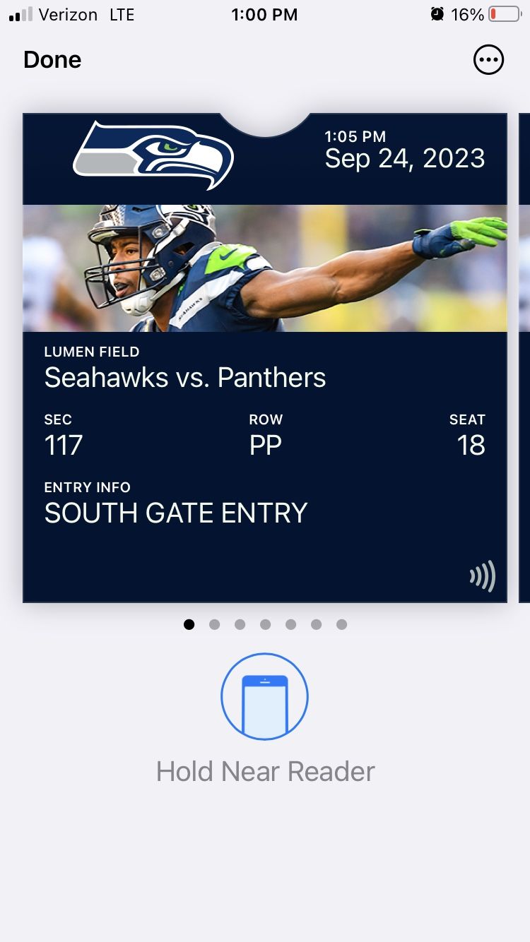 3 Tickets To Seahawks Panthers Great Seats 10 Rows Up