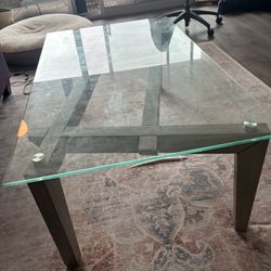 Living Spaces Glass Top Coffee Table