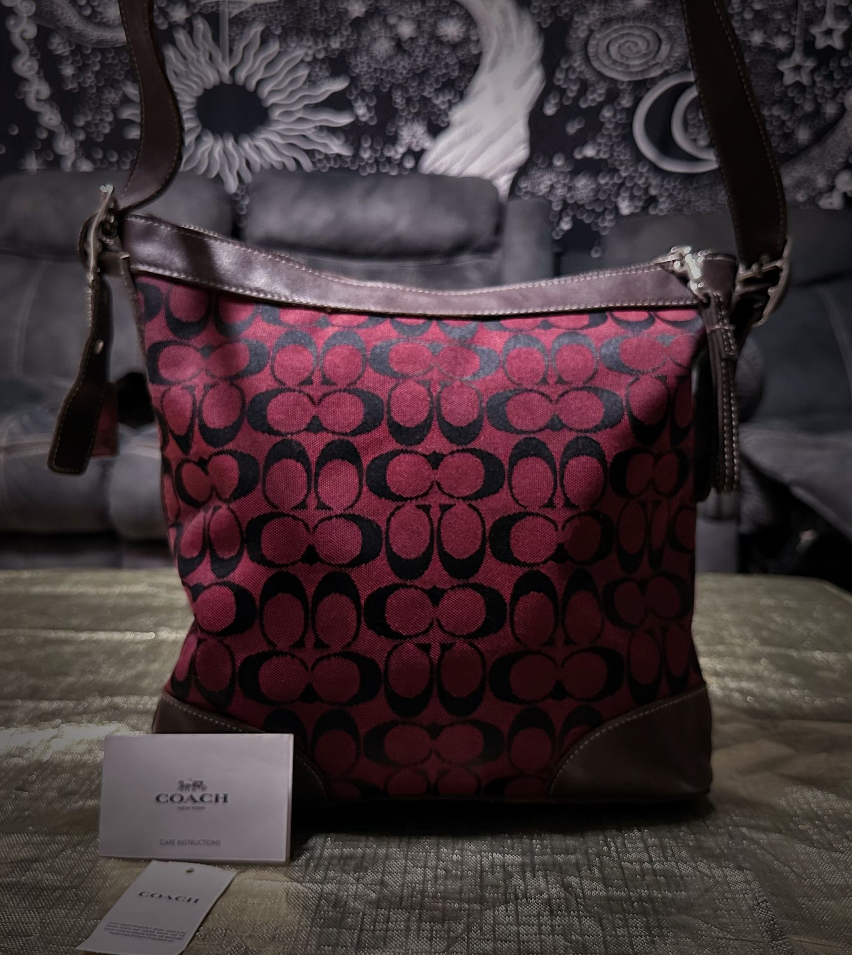 Rare Vintage Y2K Coach Red and Brown Crossbody purse