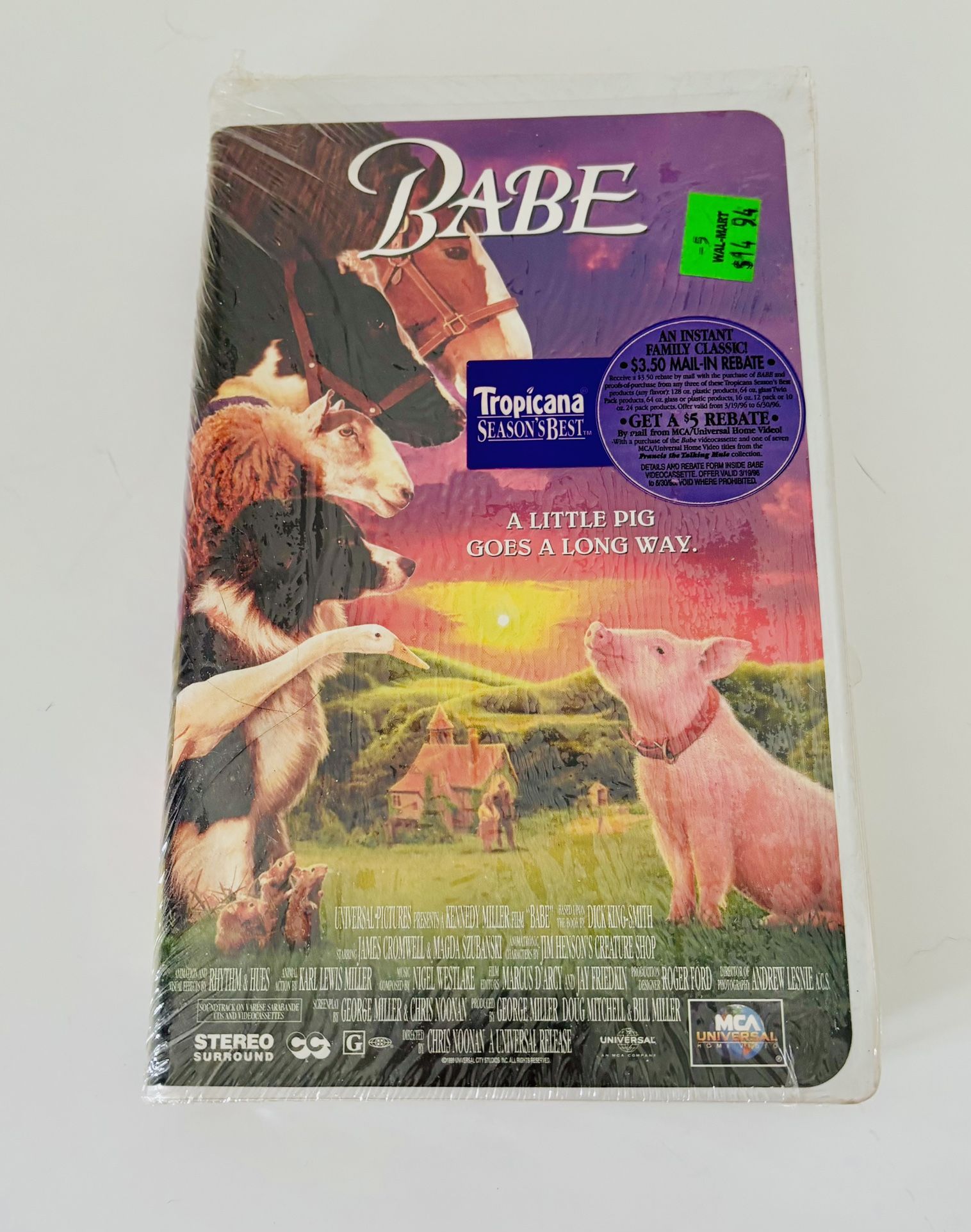 NEW Babe VHS 1995 Clamshell Manufacturer Sealed