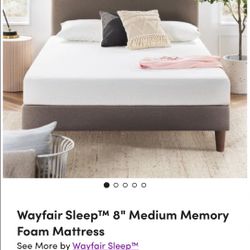 Wayfair Sleep™ 8” Medium Memory Foam Mattress - Full Size 