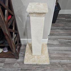 Sisal Burlap Cat Scratching Post with Faux Fur