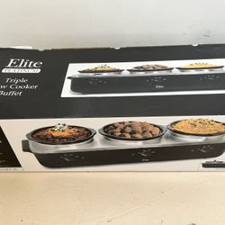 Brand New 3 Slow Cooker Buffet 
