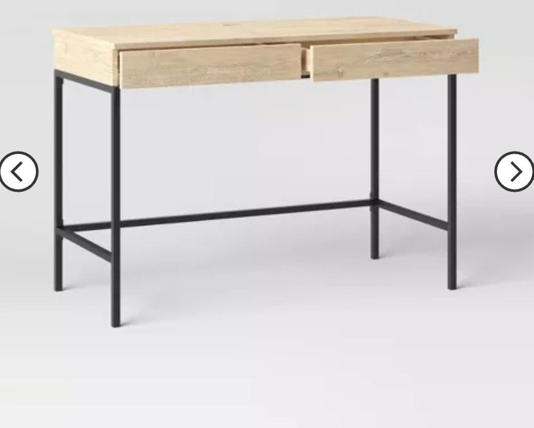 Loring Wood Writing Desk with Drawers and Charging Station - Threshold