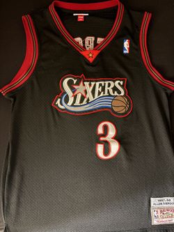 Allen Iverson 76ers Black M&N Retro Jersey (Size M)