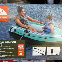 Ozark Trail 77 in. x 40.16 in. Recreational 2 Person PVC Inflatable Raft, 353 Maximum Load Weight