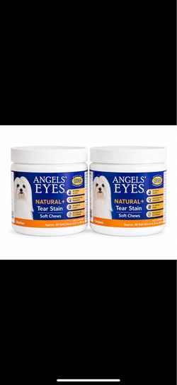 Lot of 2 Angels’ Eyes Natural+ Tear Stain Soft Chews for Dogs Chicken Flavor 90 Ct