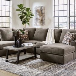 NEW ASHLEY BROWN SECTIONAL WITH CHAISE ! MINAS HOME FURNITURE 