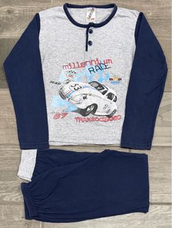 Kids Size 10 Two‑Piece Race‑Car Pajama Set