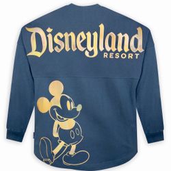 🔥 Disney Parks Disneyland Mickey Mouse Spirit Jersey Navy Earidescent Gold XL🔥