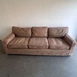 Pottery Barn - Brown Suede Couch