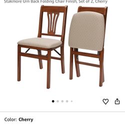 Stakmore Urn Back Folding Chair Finish, Set of 2, Cherry