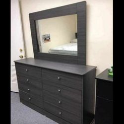 Grey Dresser With Mirror New $359